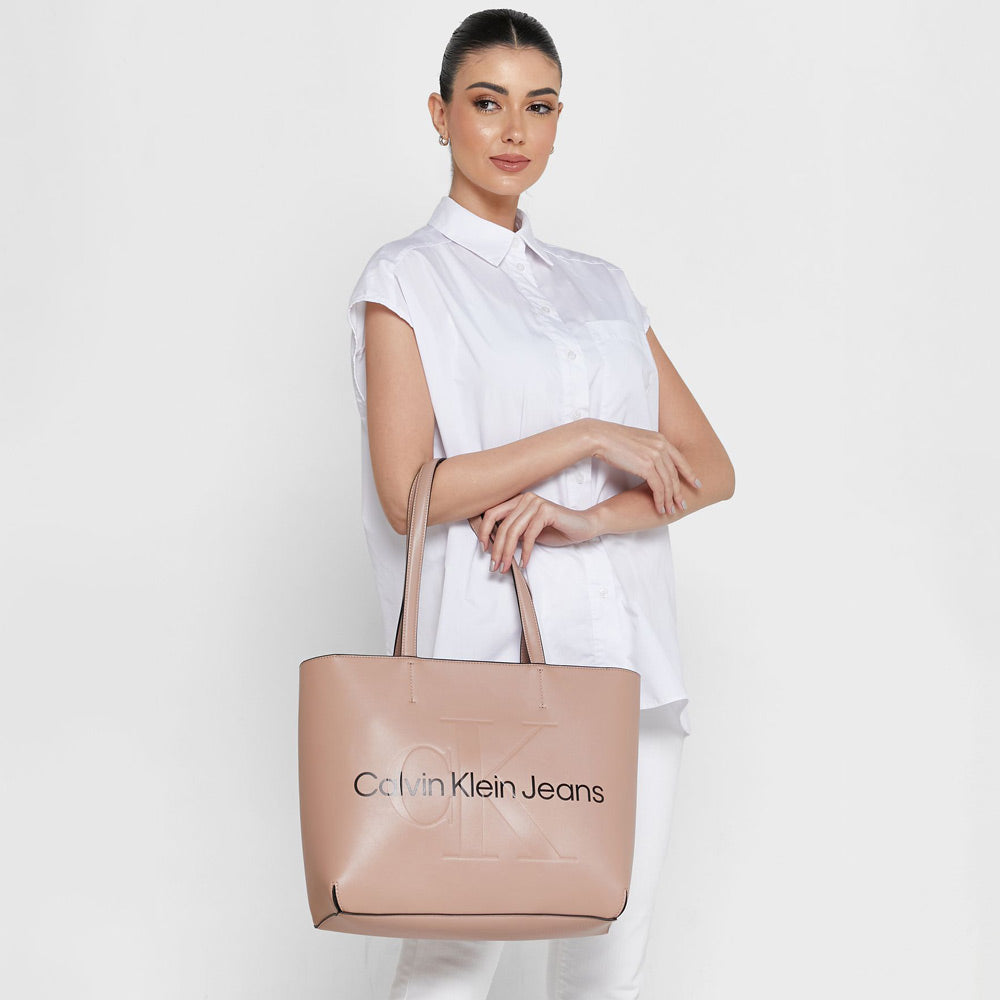 Sculpted Logo Tote Bag - Blush