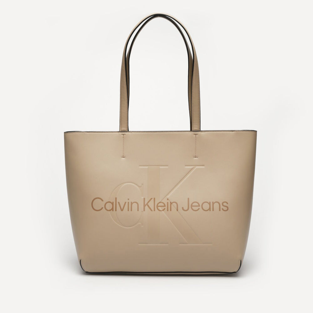 Calvin Klein Sculpted Mono Shopper Bag- Sand