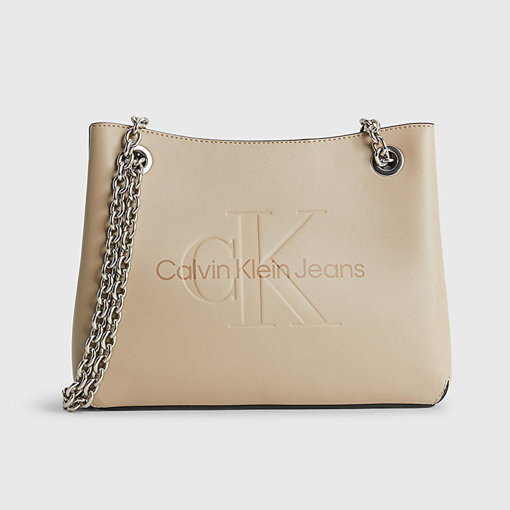 Calvin Klein Sculpted Shoulder Bag - Sand