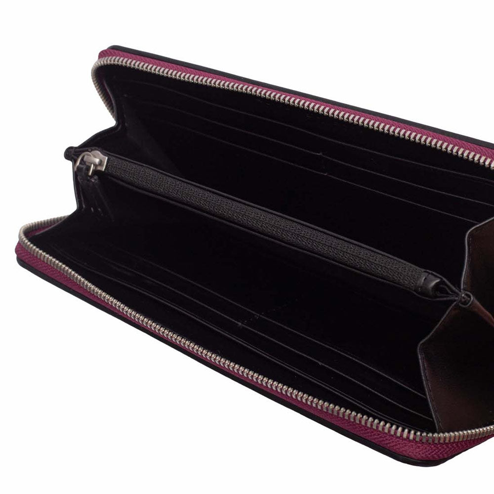 Sculpted Zip Around Wallet - Purple