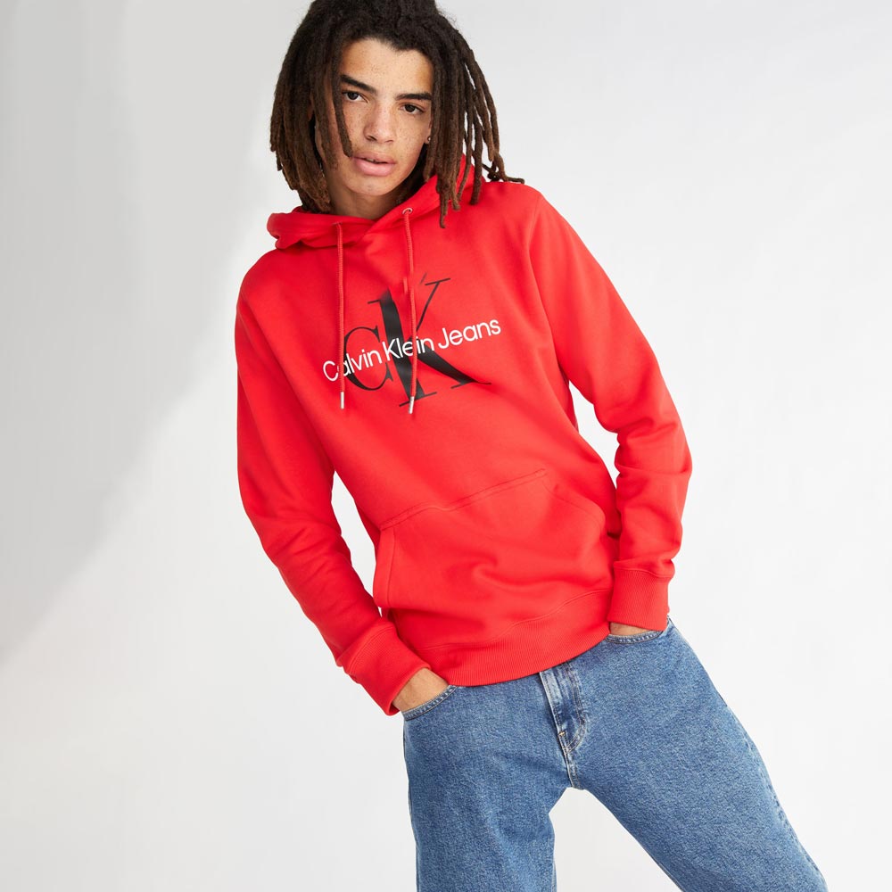 Seasonal Monologo Regular Hoodie - Red