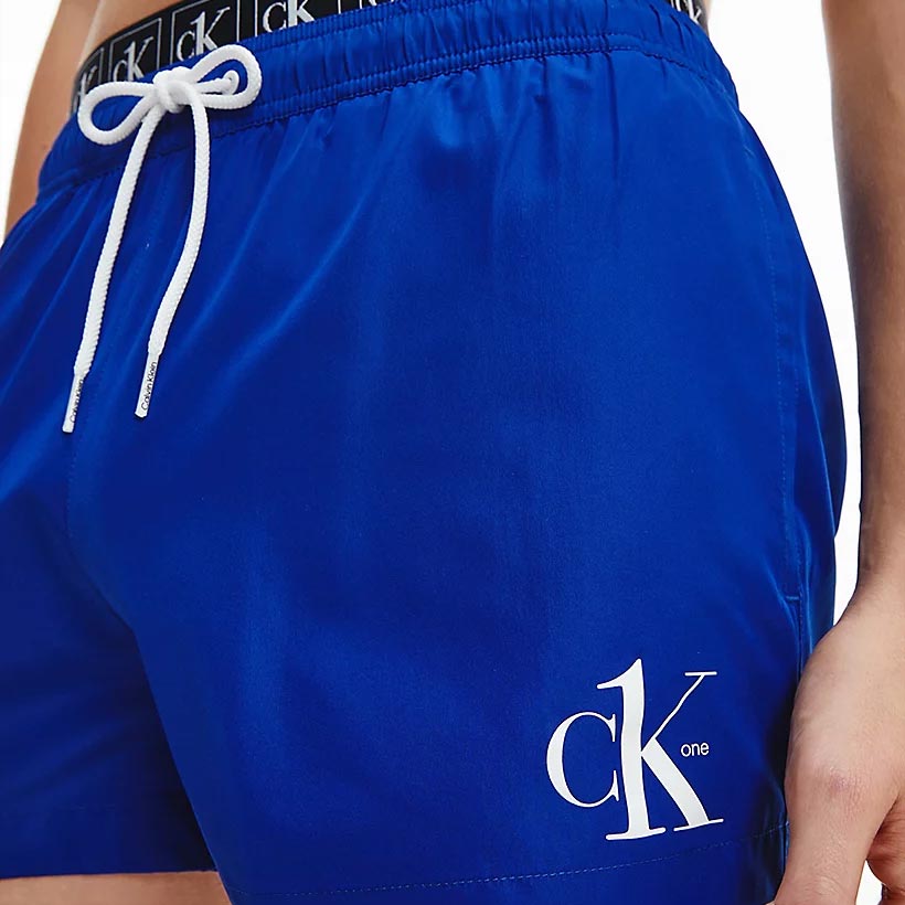 Short Double Waistband Shorts - Blue