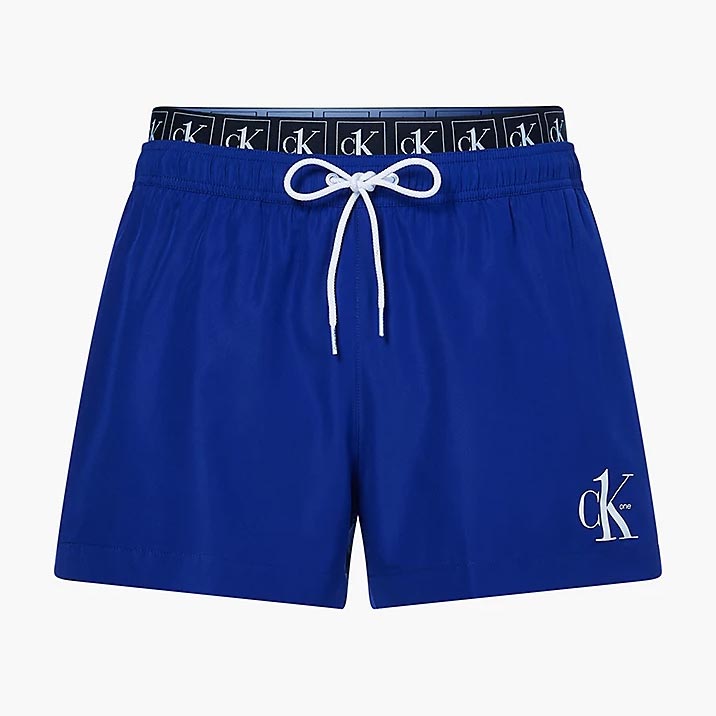 Short Double Waistband Shorts - Blue