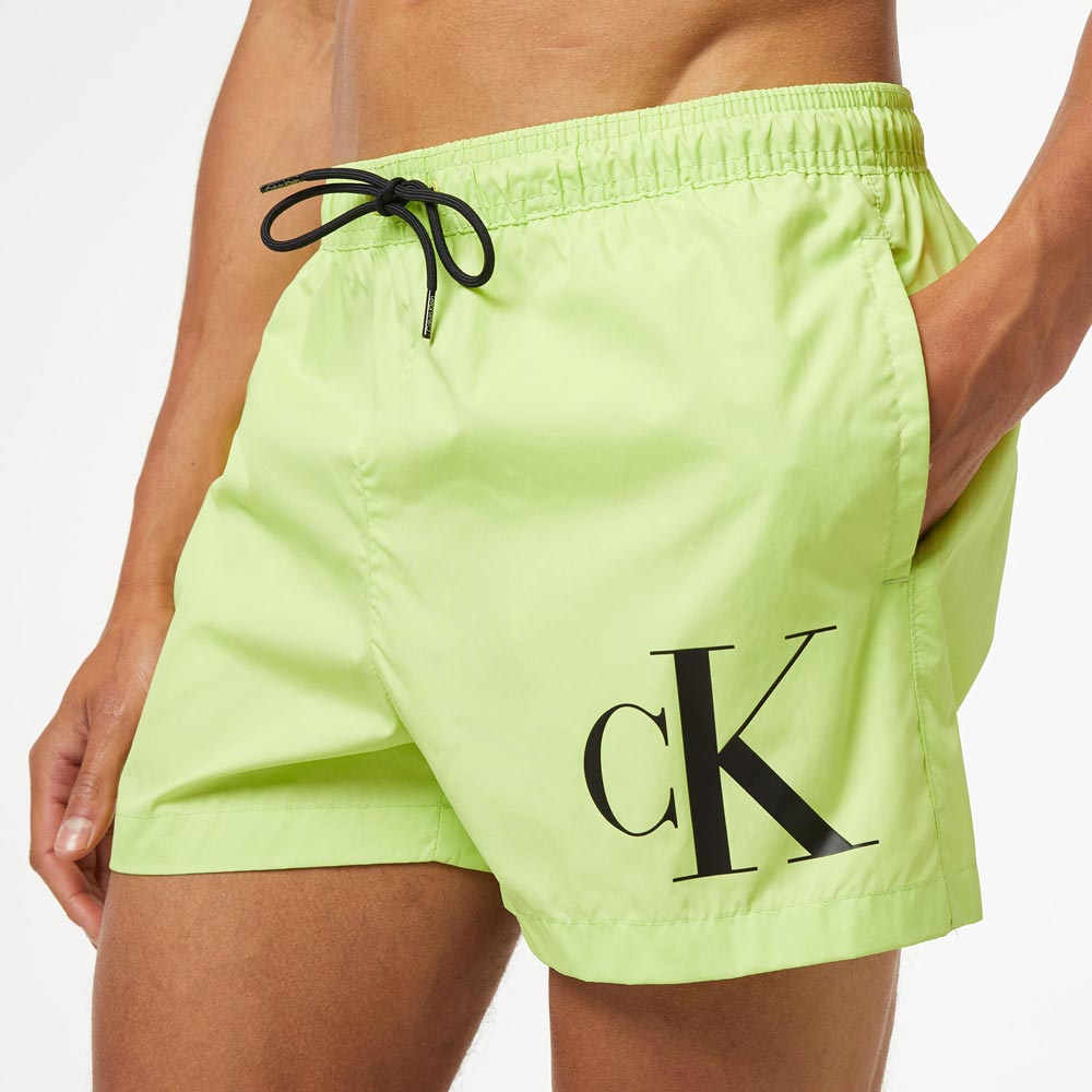 Drawstring Swim Shorts - Lime Green