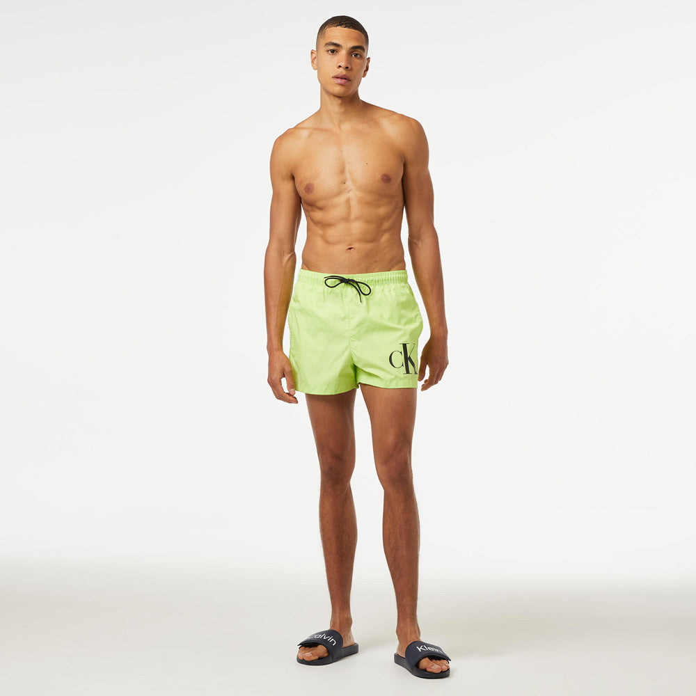 Drawstring Swim Shorts - Lime Green