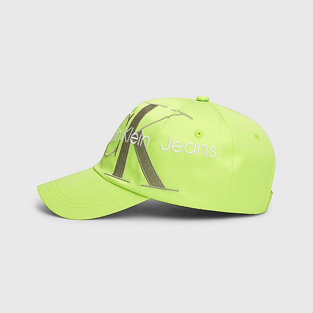 Kids Slanted Monogram Embroidery Cap - Green