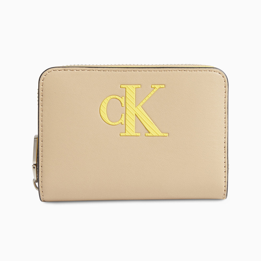 Sleek Zip Around Wallet - Beige