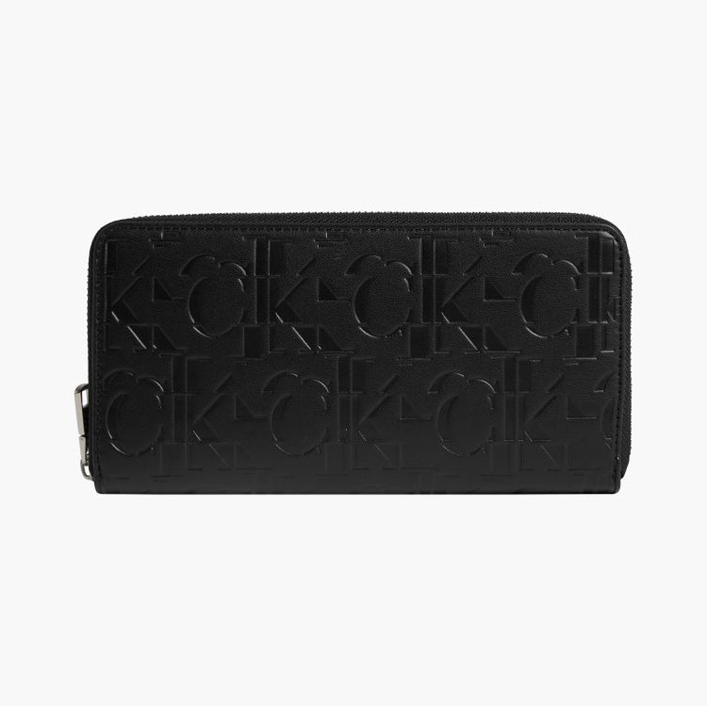 Sleek Zip Around Purse - Black