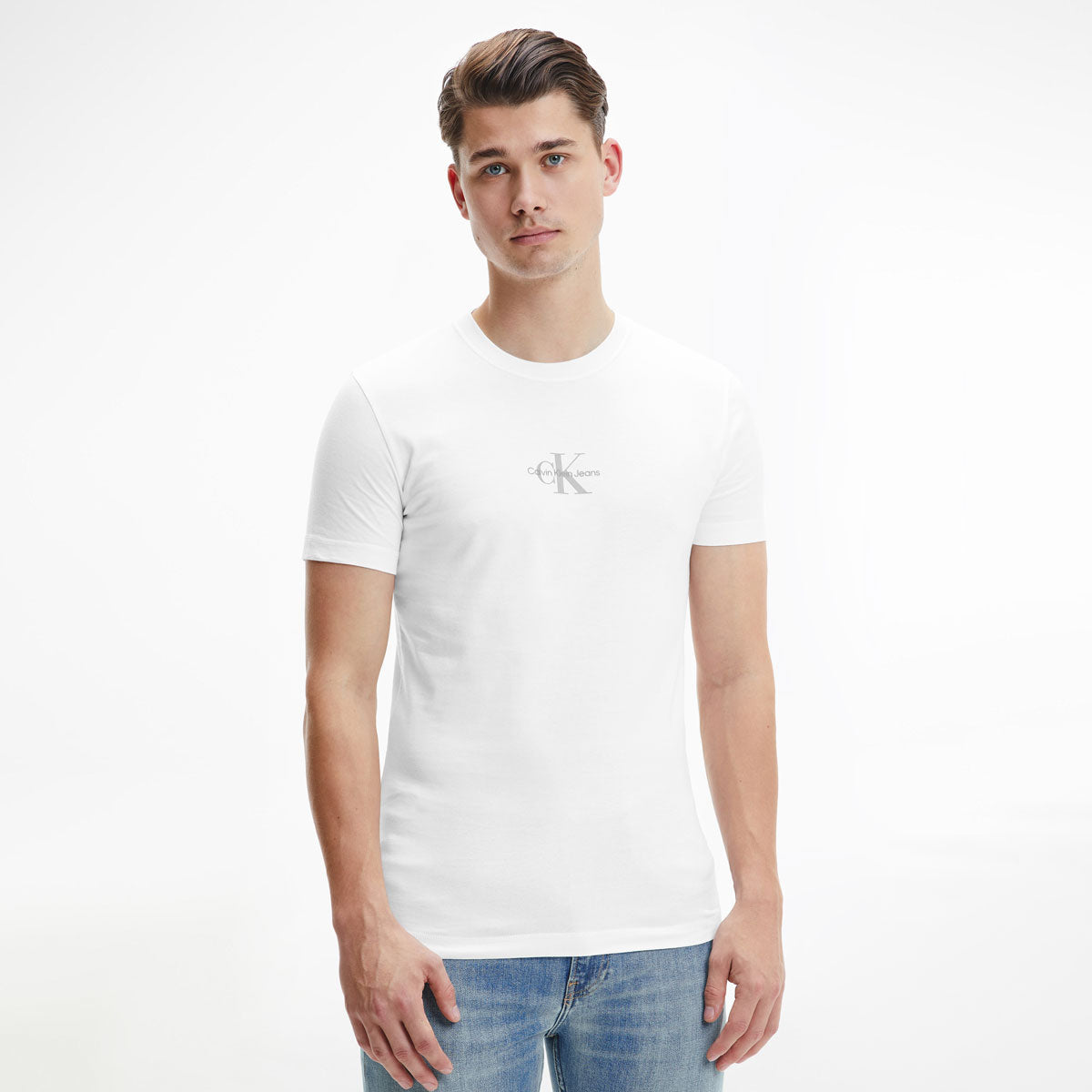 Slim Monogram Cotton T-Shirt - White