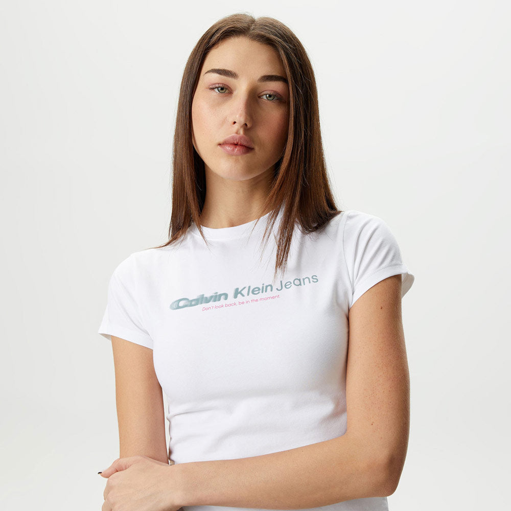 Slogan Fitted T-Shirt - White
