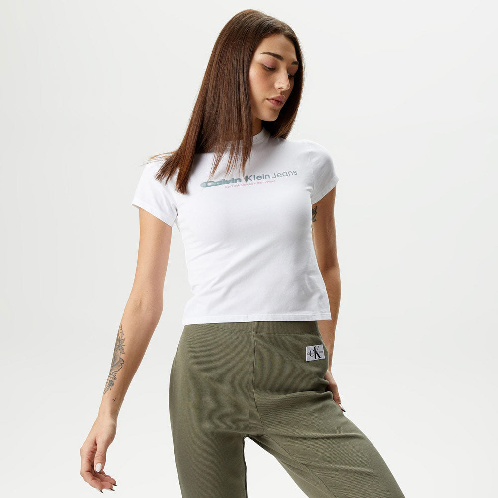 Slogan Fitted T-Shirt - White