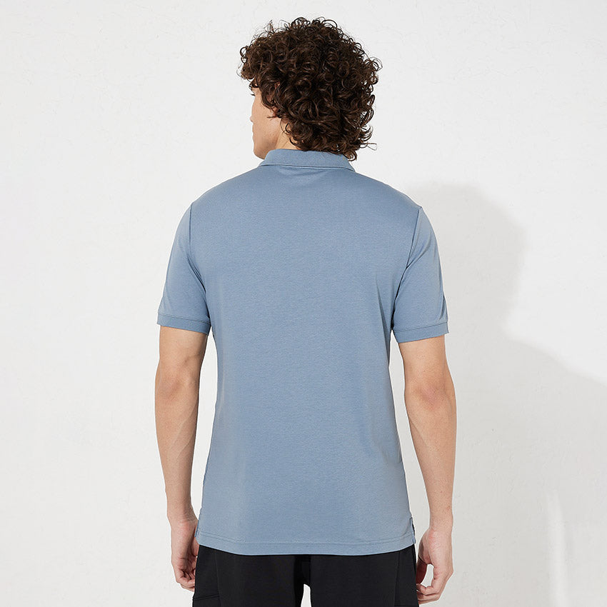 Smooth Cotton Slim Polo - Blue Grey