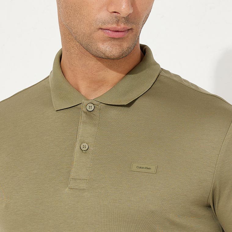 Smooth Cotton  Slim Polo - Olive