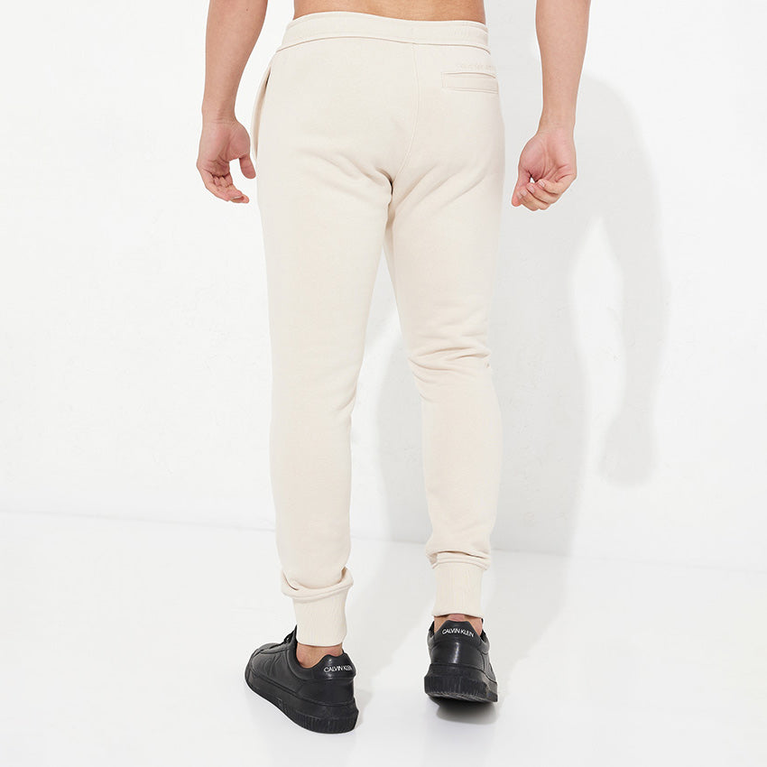 Monogram Spray Drawstring Waist Joggers - Beige