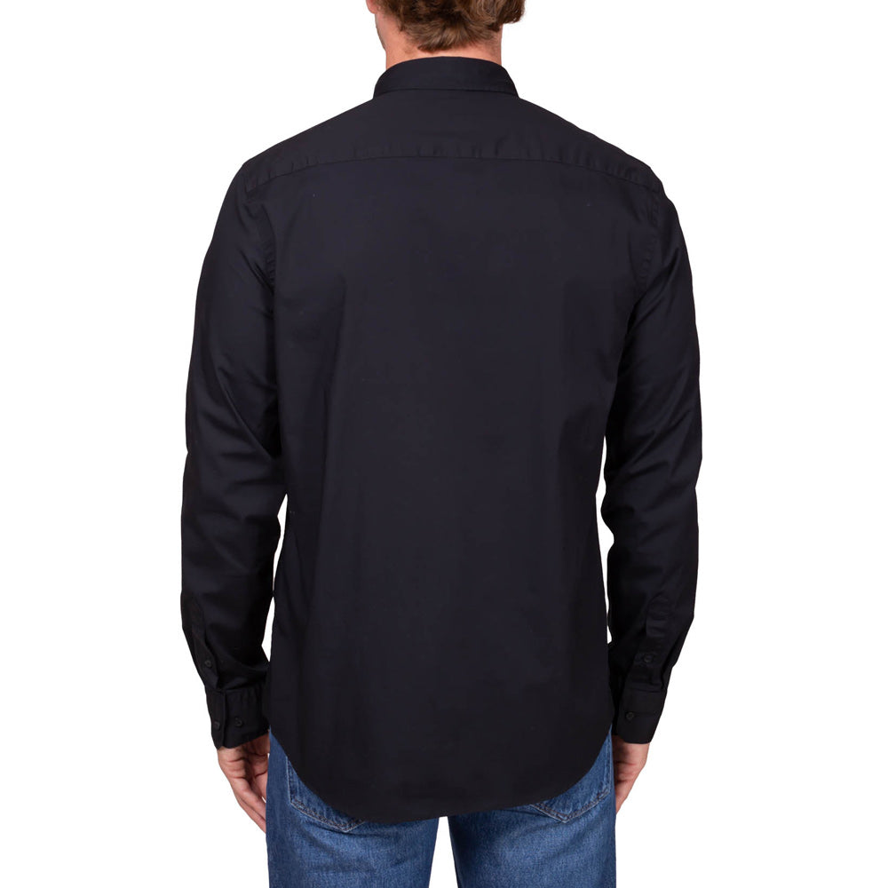 Stretch Poplin Slim Shirt - Black