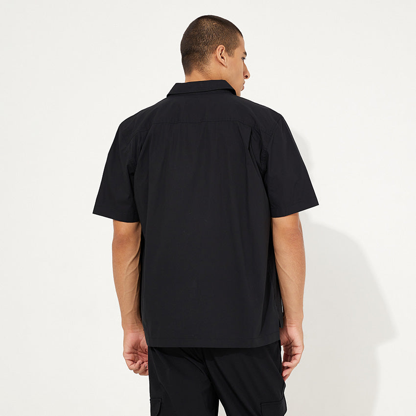 Stretch Poplin Shirt - Black