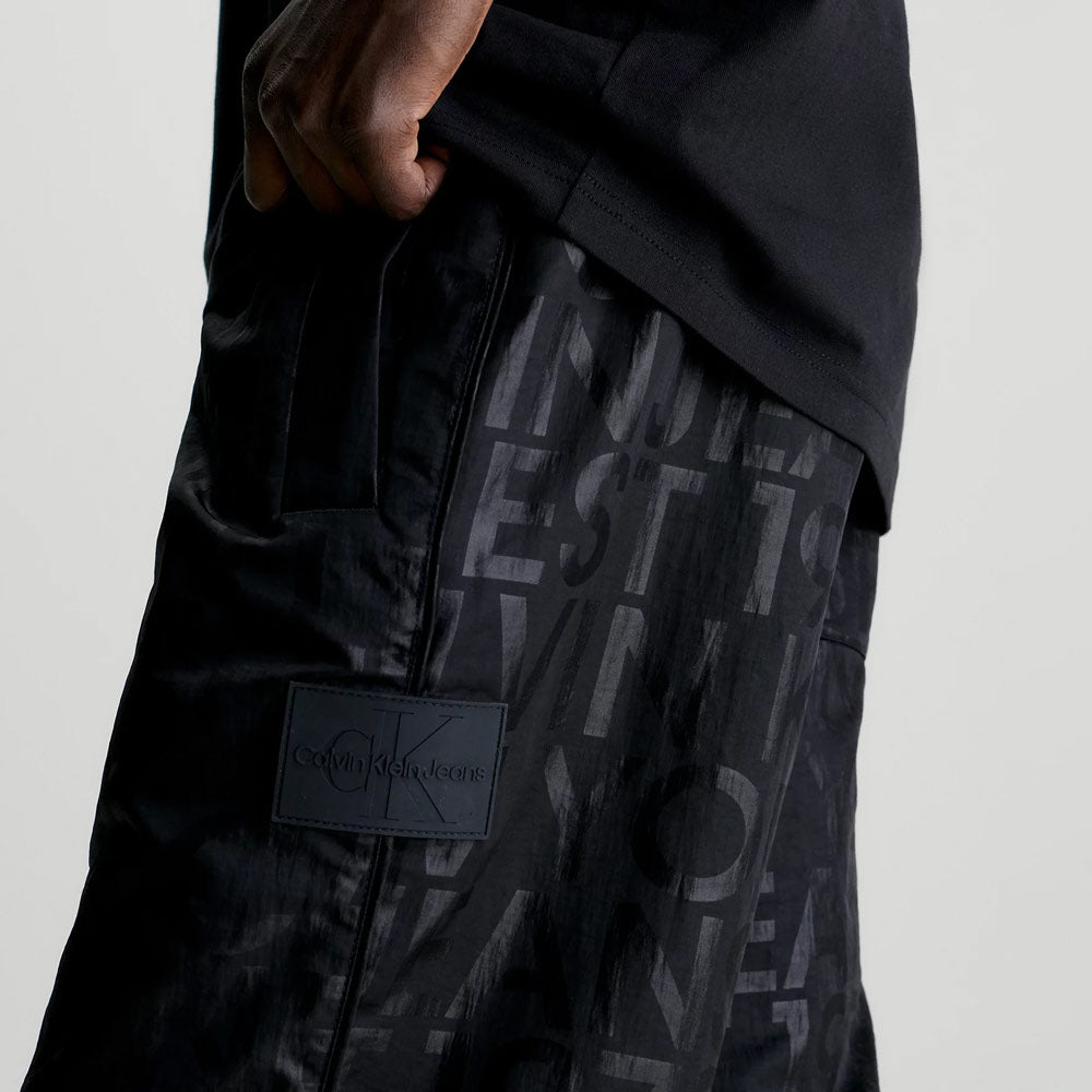 Printed Technical Pants - Black