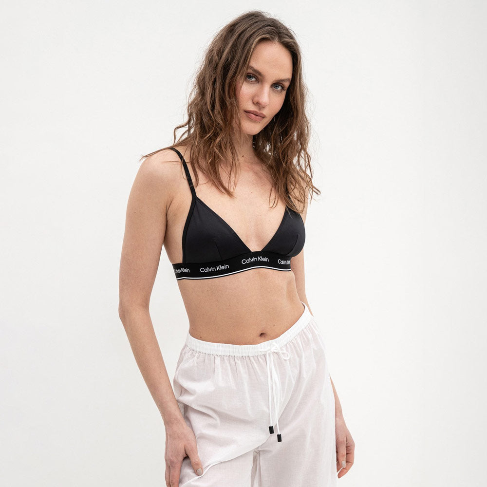 Triangle Swim Bralette  - Black