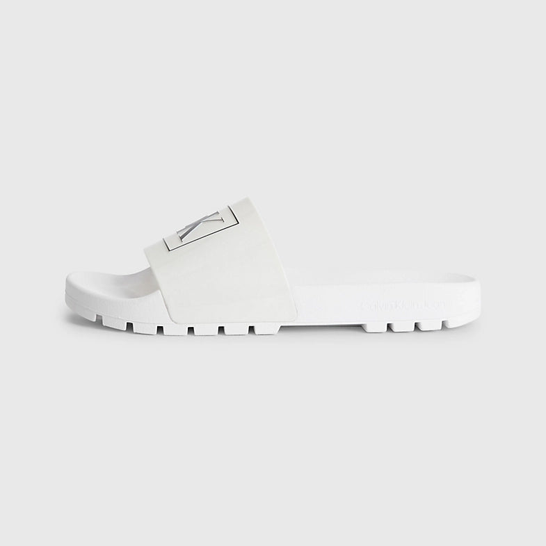 Rubber M Monogram Slides - White