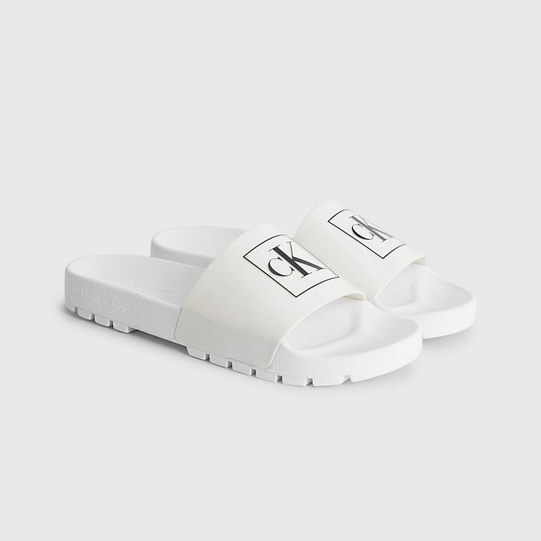 Rubber M Monogram Slides - White