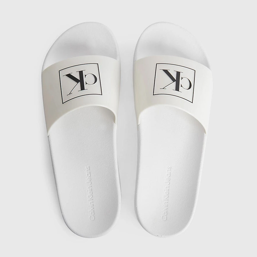 Rubber M Monogram Slides - White