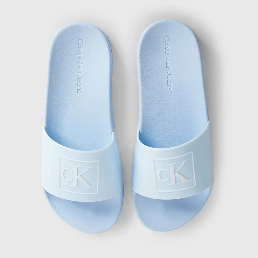 Truck Monogram Rubber Slides - Light Blue