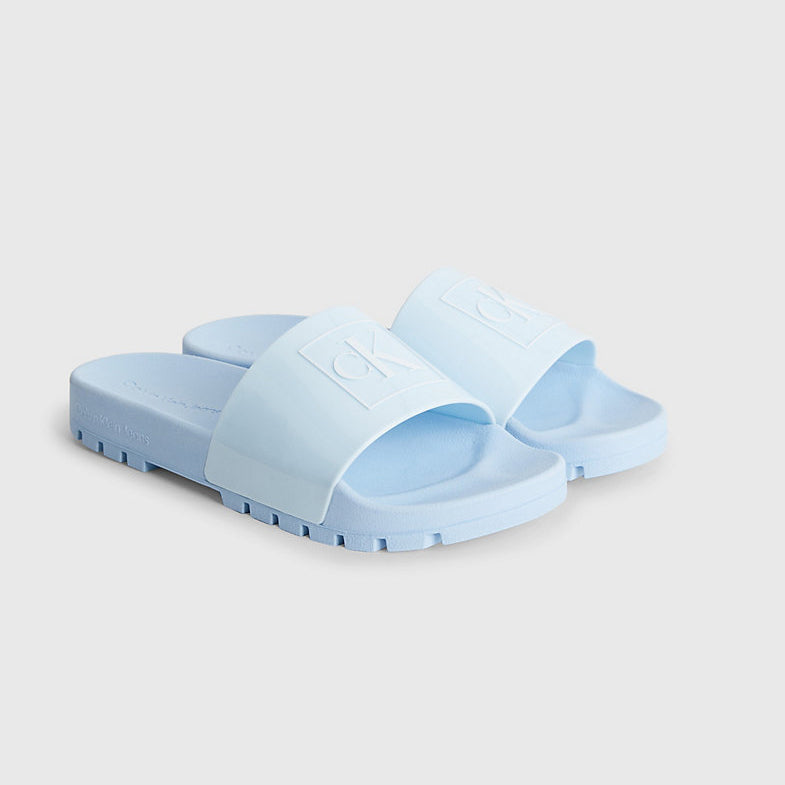 Truck Monogram Rubber Slides - Light Blue