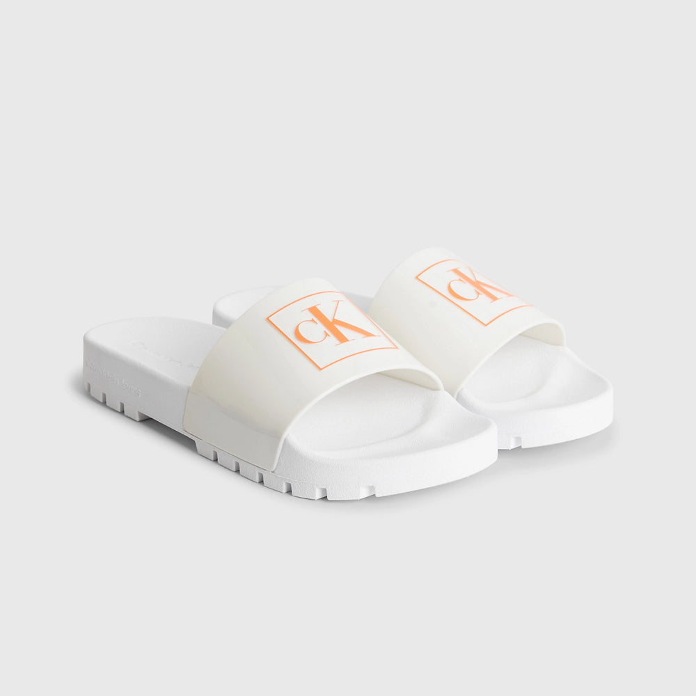 Truck Monogram Rubber Slides - White Multi