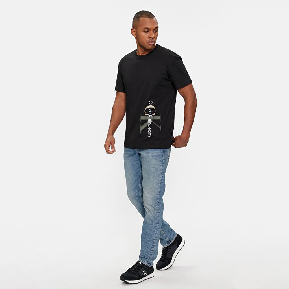 Two Tone Monologo T-Shirt - Black