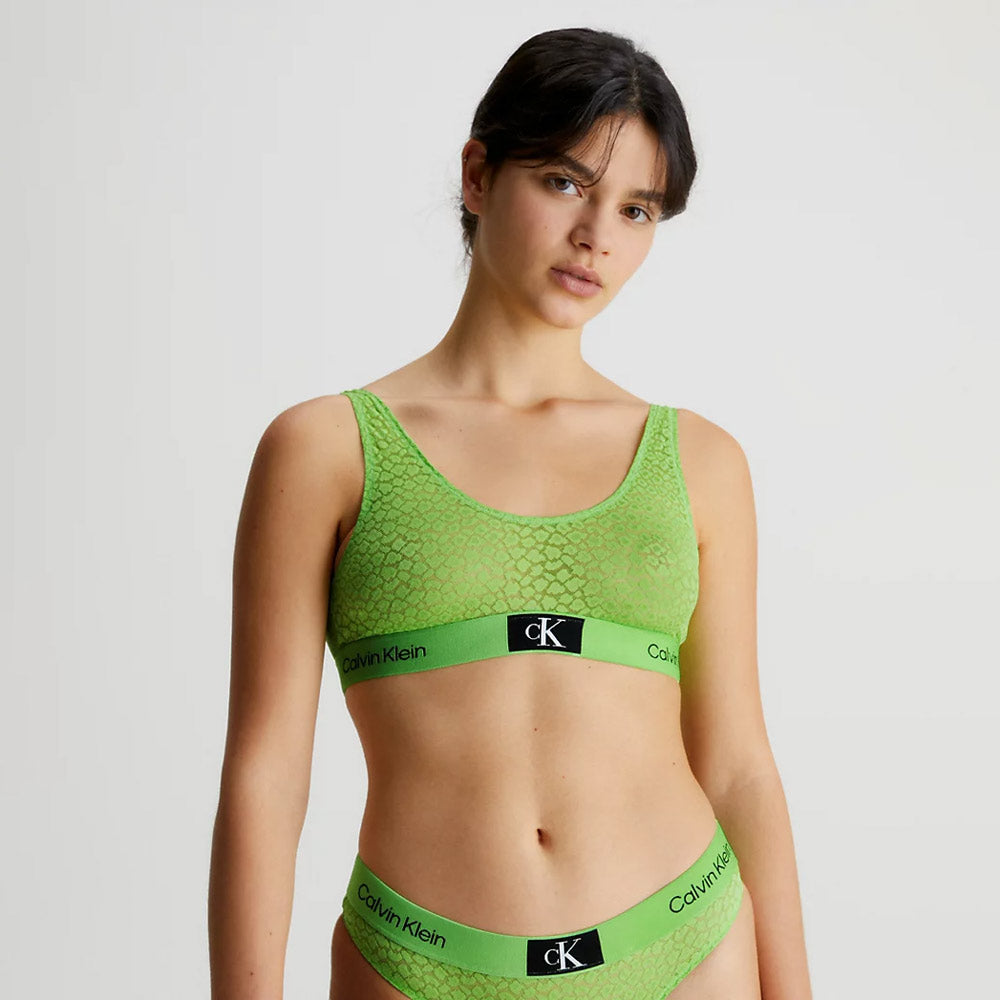 Unlined Lace Bralette - Green