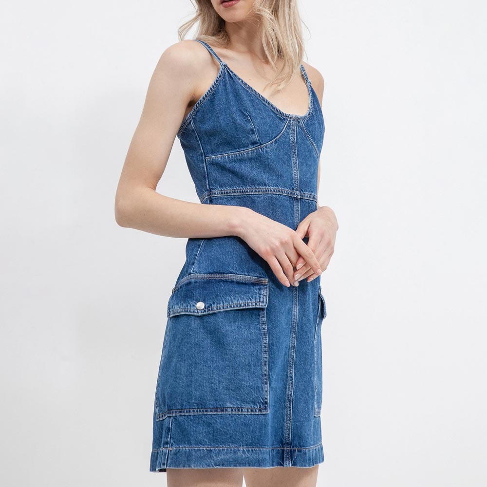 Utility Tank Dress - Denim Medium