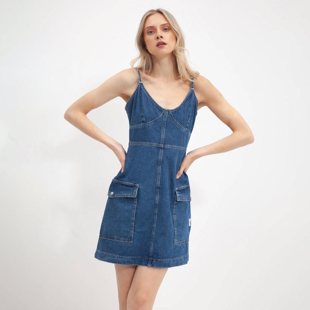 Utility Tank Dress - Denim Medium