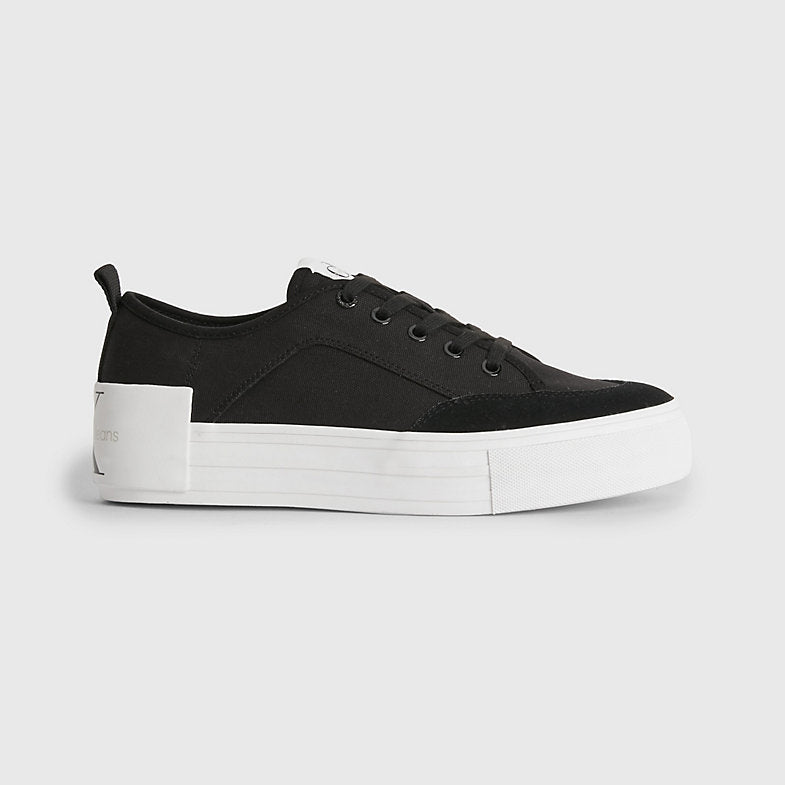 Canvas Platform Trainers - Black