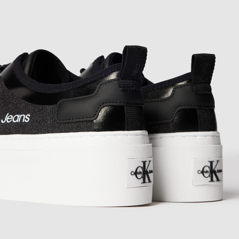 Vulcanized Flatform Zip Sneaker - Black