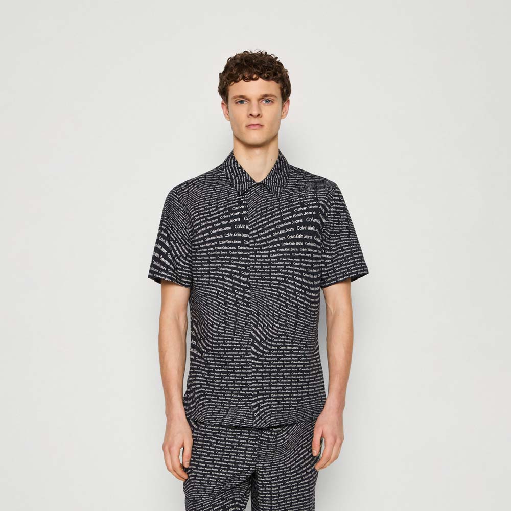 Warp Print Shirt - Black