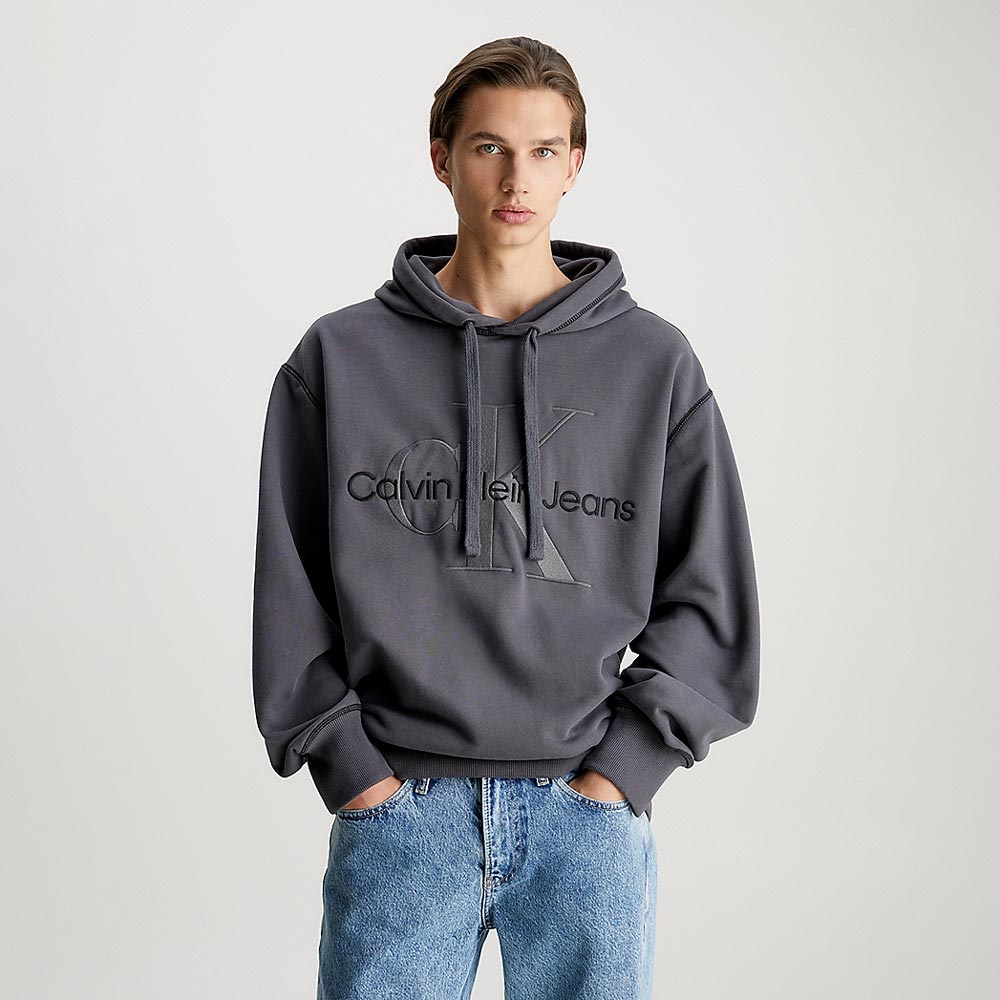 Wash Monologo Hoodie - Washed Black