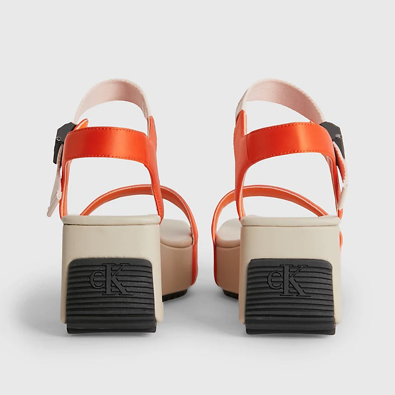 Wedge Block Sandal - Orange