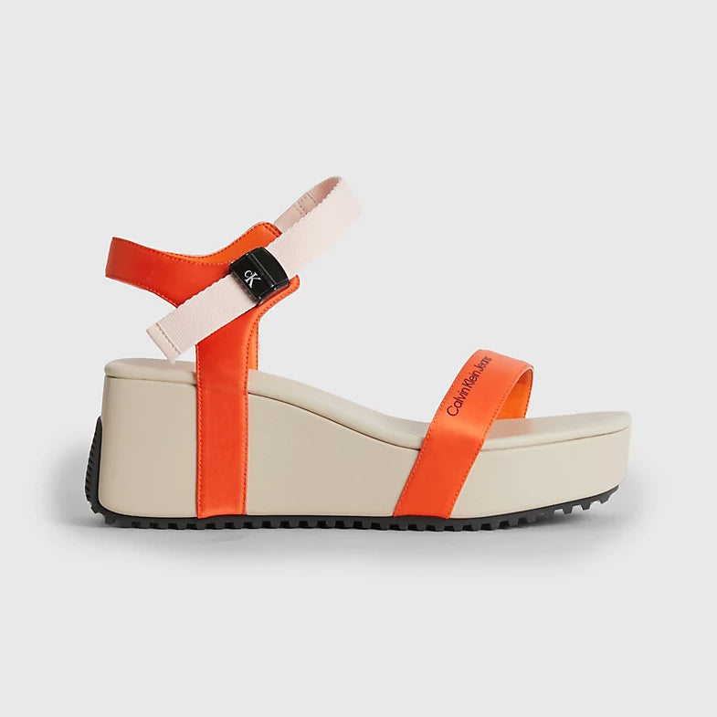 Wedge Block Sandal - Orange