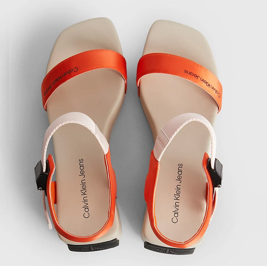 Wedge Block Sandal - Orange