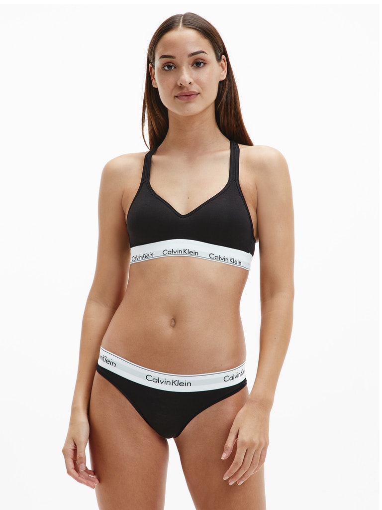 Modern Cotton Bralette - Black