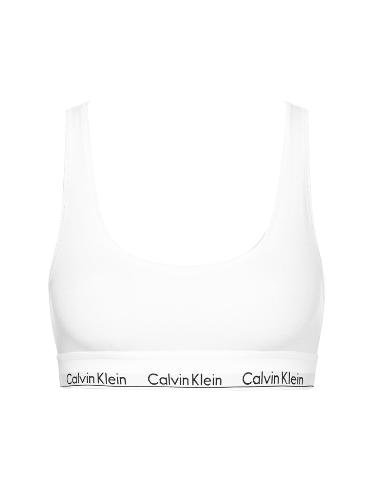 CK Modern Cotton Racerback Bralette White