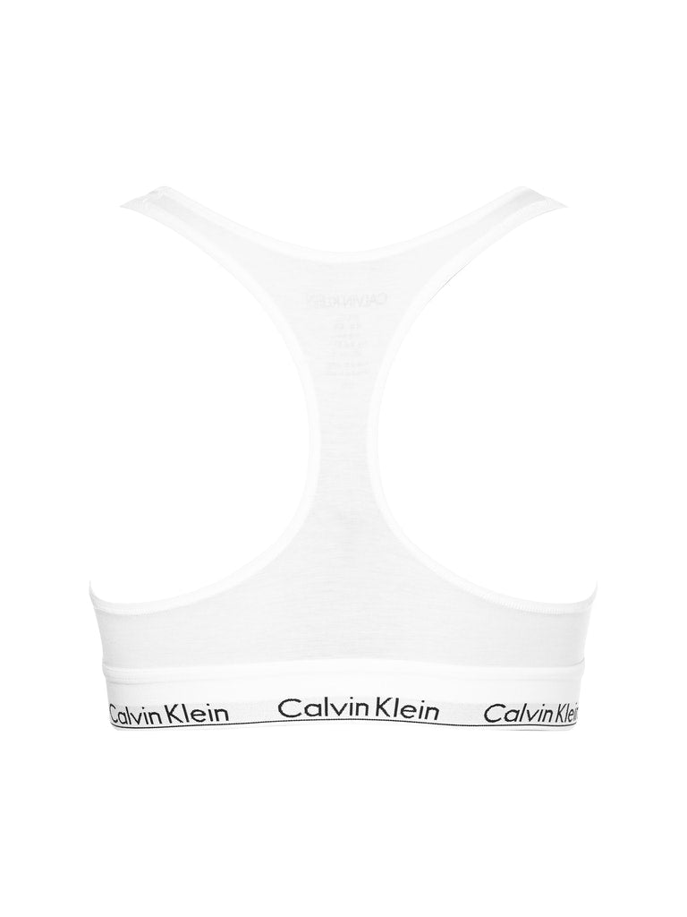 CK Modern Cotton Racerback Bralette White