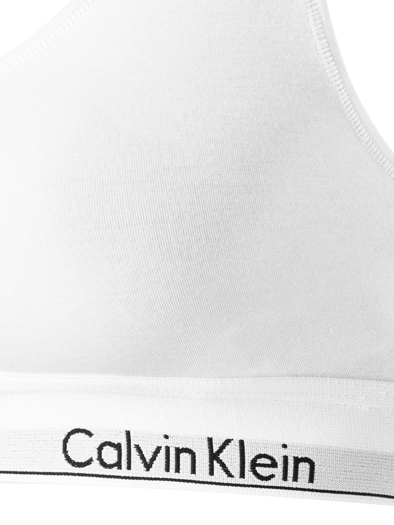 CK Modern Cotton Racerback Bralette White