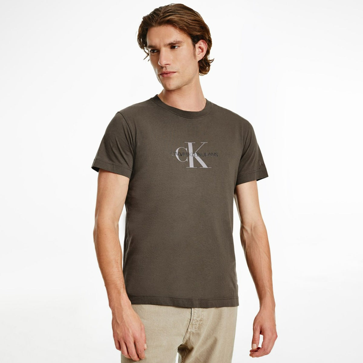 Organic Cotton Monogram T-shirt Olive