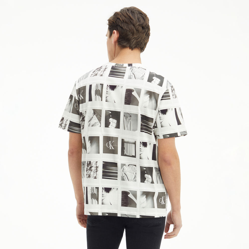 Polaroid All Over Print Cotton T-Shirt - Off White