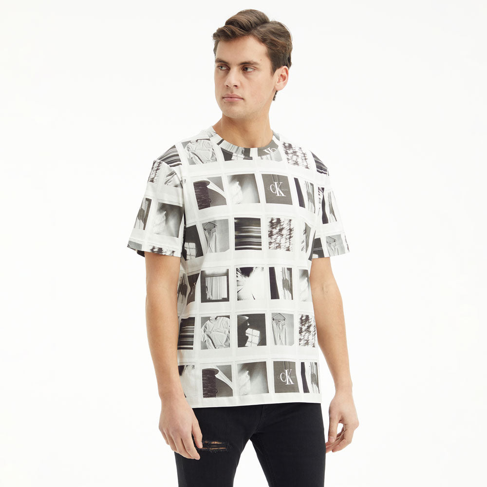 Polaroid All Over Print Cotton T-Shirt - Off White