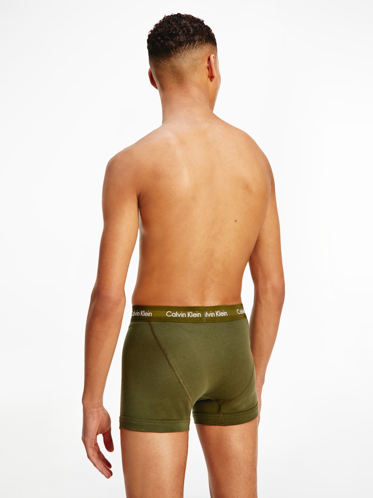 3 Pack Cotton Stretch Trunks Green Multi