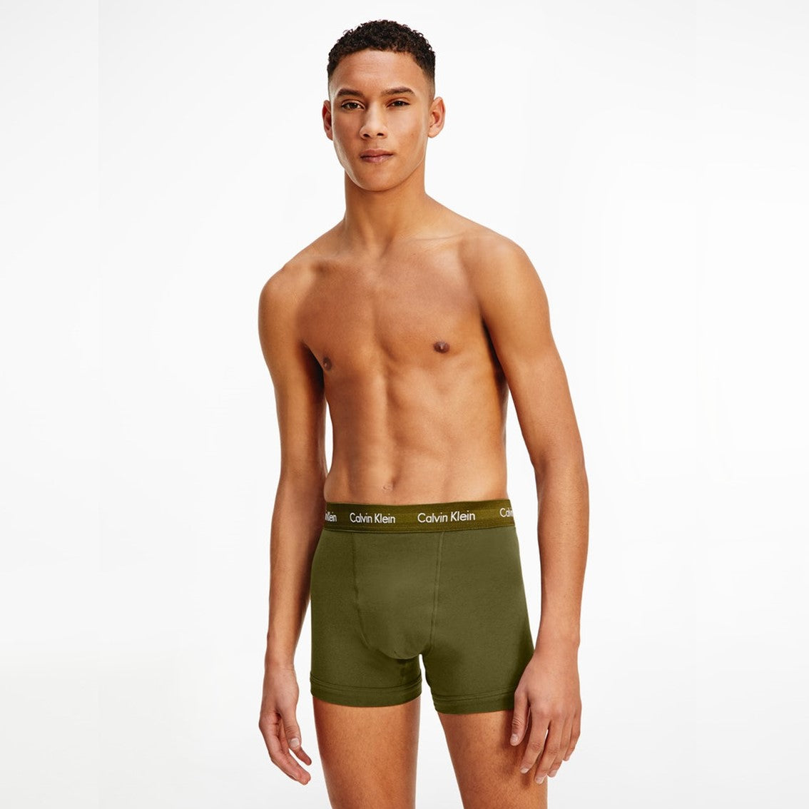 3 Pack Cotton Stretch Trunks Green Multi