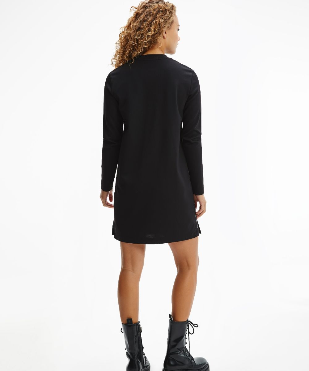 Relaxed Sweater Dress Repeat Logo Black