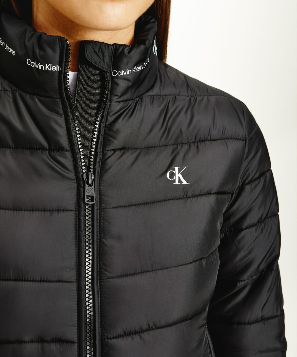 Recycled Polyester Short Puffer Jacket Black